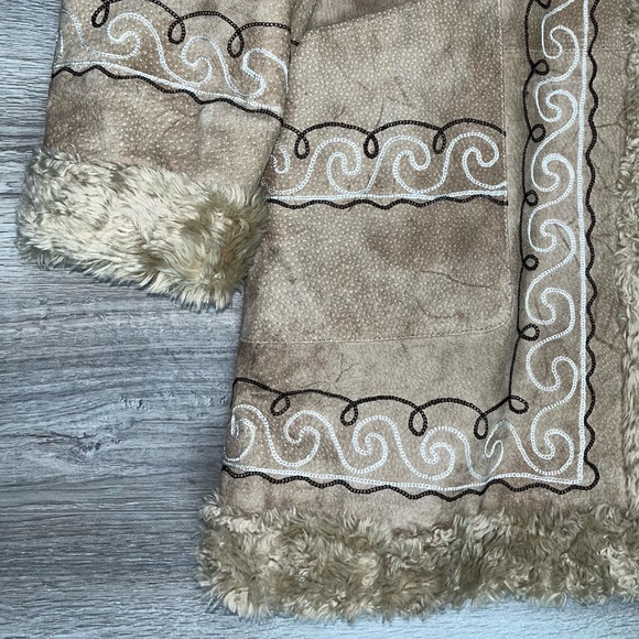 NWOT Penny Lane Shearling Hooded Leather Winter Coat Large - Picture 15 of 16